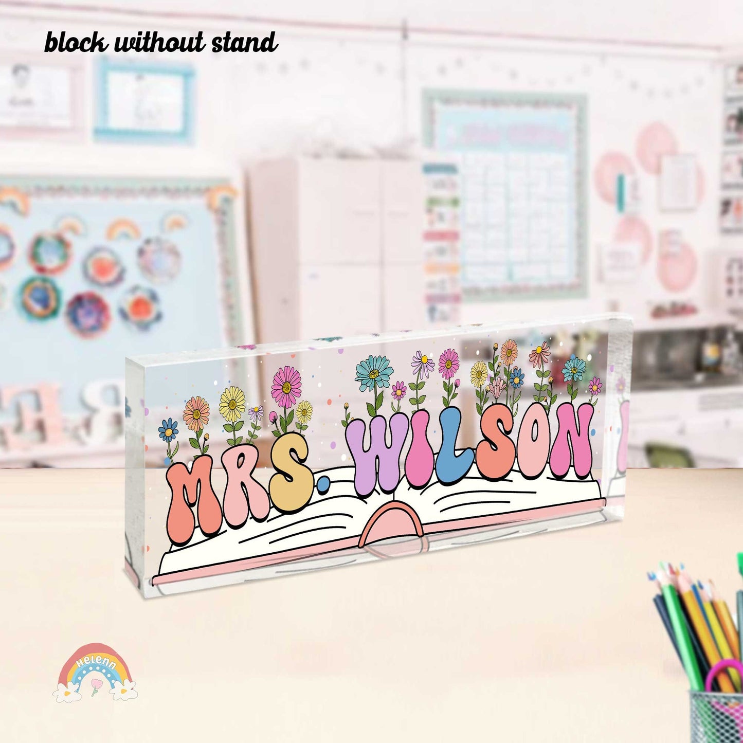 Personalized Teacher Name Plate, Custom Teacher Name Gift, Custom Teacher Acrylic Name Sign, Back To School Gift, Teacher Appreciation Gifts