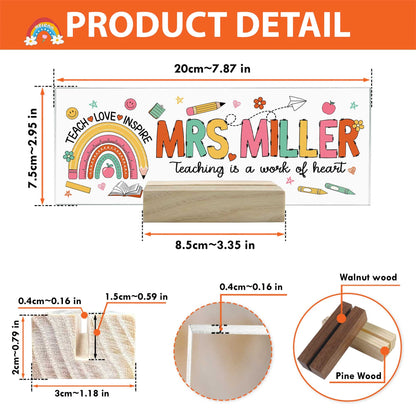 Custom Teacher Name Plate, Teacher Appreciation Gifts, Custom Teacher Name Gift, Personalized Teacher Acrylic Name Sign, Back To School Gift