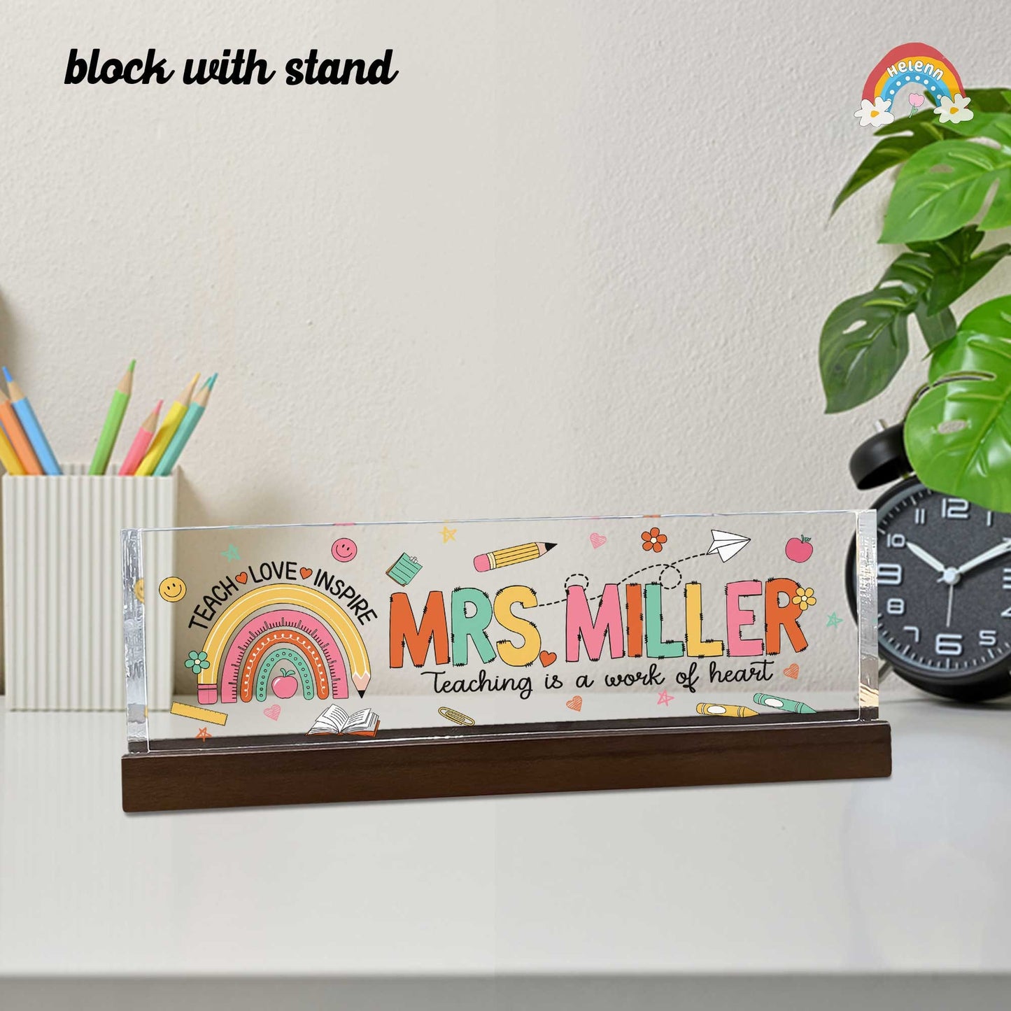 Custom Teacher Name Plate, Teacher Appreciation Gifts, Custom Teacher Name Gift, Personalized Teacher Acrylic Name Sign, Back To School Gift