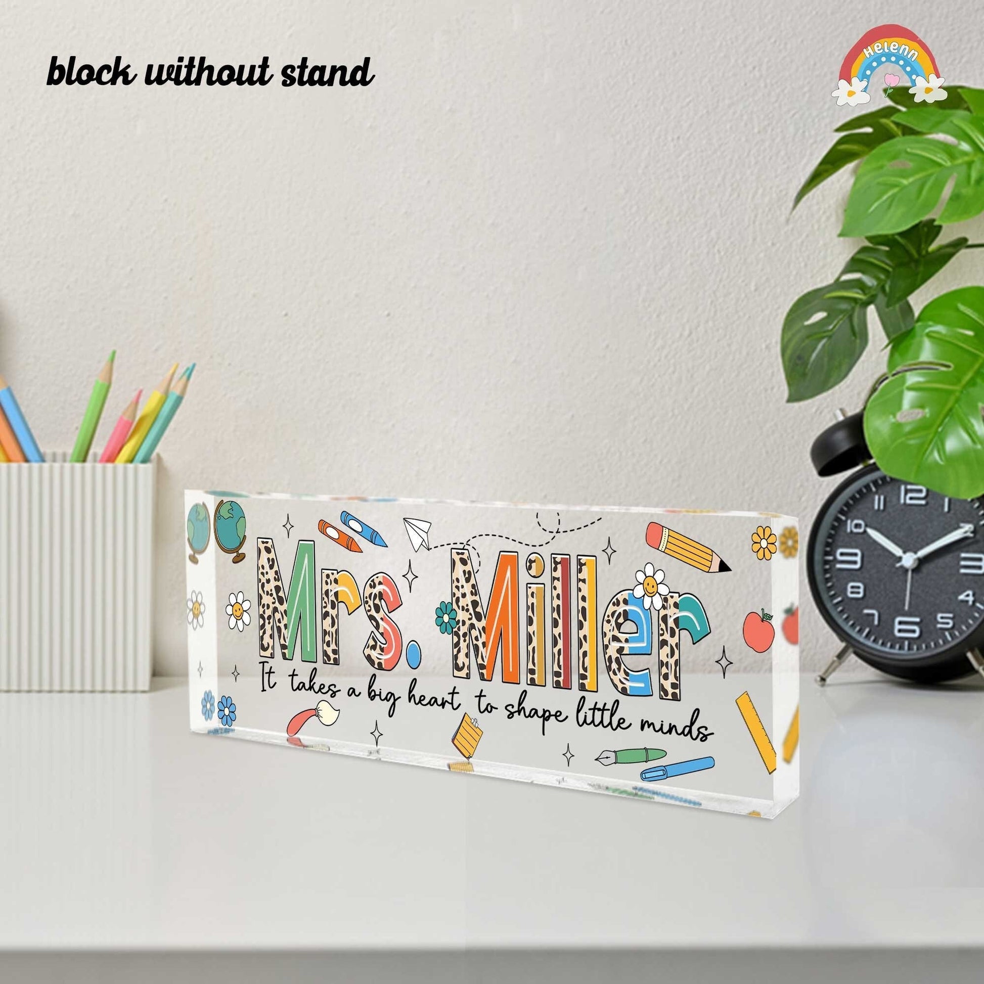 Personalized Teacher Name Plate, Teacher Appreciation Gifts, Custom Teacher Name Gift, Custom Teacher Acrylic Name Sign, Back To School Gift