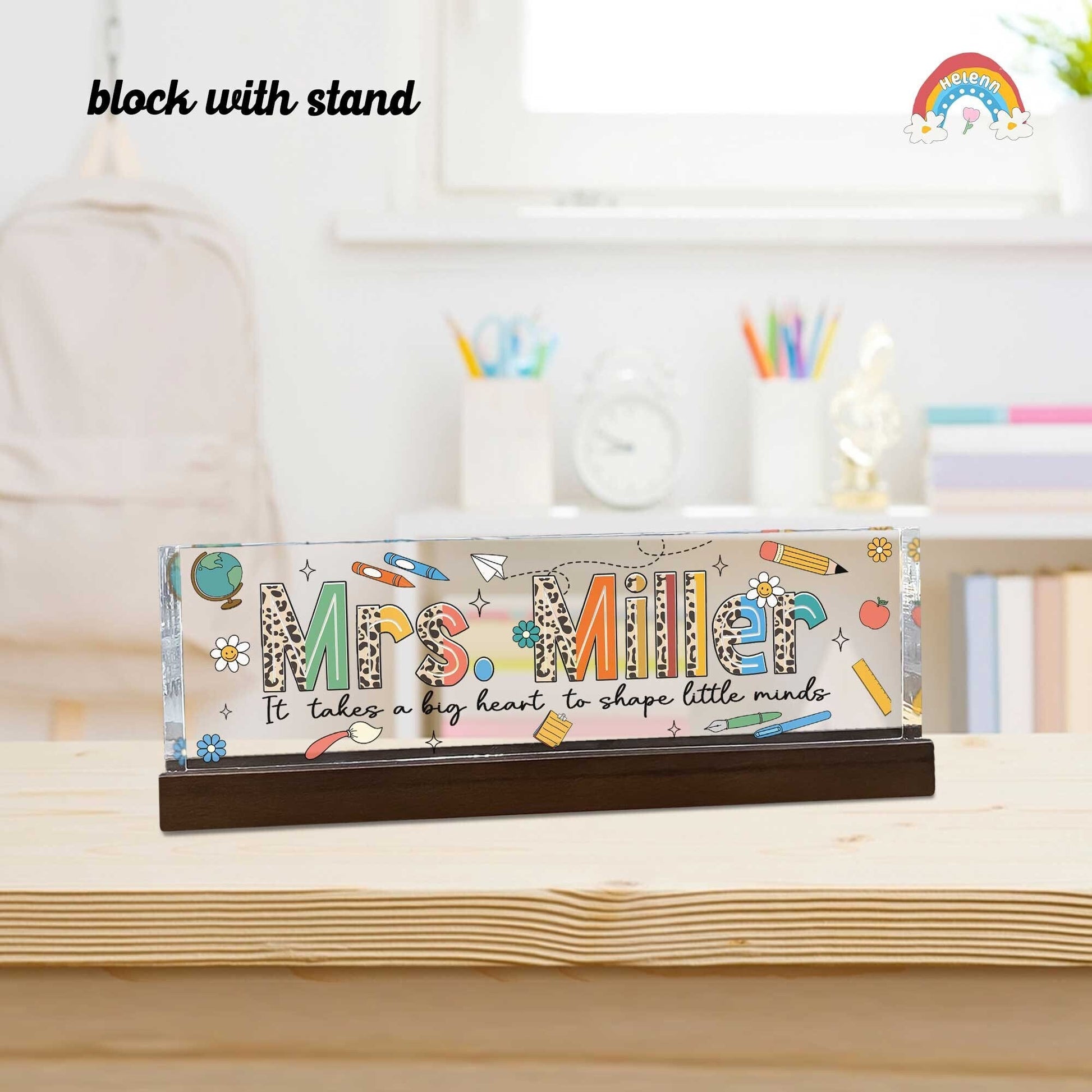 Personalized Teacher Name Plate, Teacher Appreciation Gifts, Custom Teacher Name Gift, Custom Teacher Acrylic Name Sign, Back To School Gift