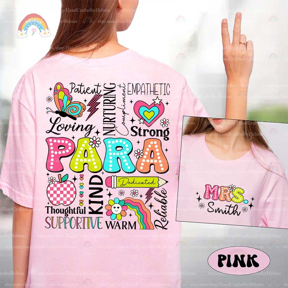 This festive graphic spells out PARA in a spectrum of cheerful colors and patterns, enhanced by a collection of fun and educational icons including an apple, a pencil marked Inspire, and a colorful rainbow.