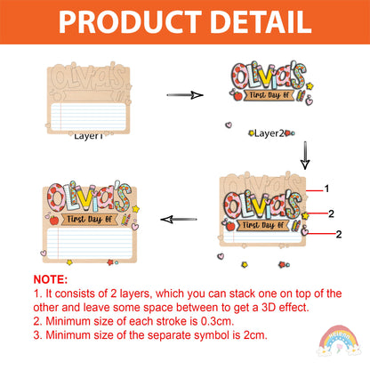 Custom First Day Of School Sign, Interchangeable Board, Back To School Sign, First And Last Day School Sign, Back To School Photo Prop