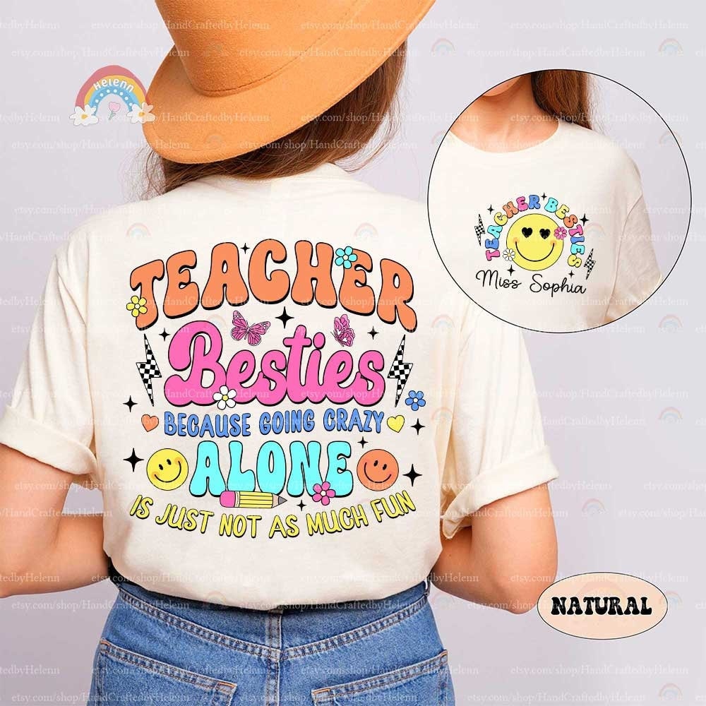 Teacher Shirt, Teacher Bestie Shirt, Custom Teacher Shirt, Teacher Coworker, Teaching Partner Tee, Back To School, Teacher Appreciation Gift