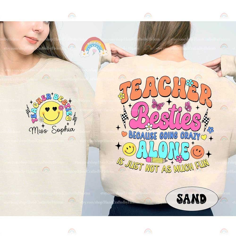 Teacher Shirt, Teacher Bestie Shirt, Custom Teacher Shirt, Teacher Coworker, Teaching Partner Tee, Back To School, Teacher Appreciation Gift