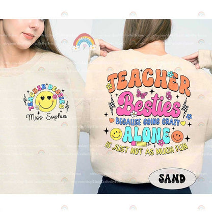 Teacher Shirt, Teacher Bestie Shirt, Custom Teacher Shirt, Teacher Coworker, Teaching Partner Tee, Back To School, Teacher Appreciation Gift