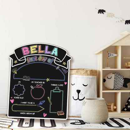 First Day Of School Sign, Personalized Reusable First Day School Sign, Starting School Nursery Preschool Kindergarten, Back To School Sign