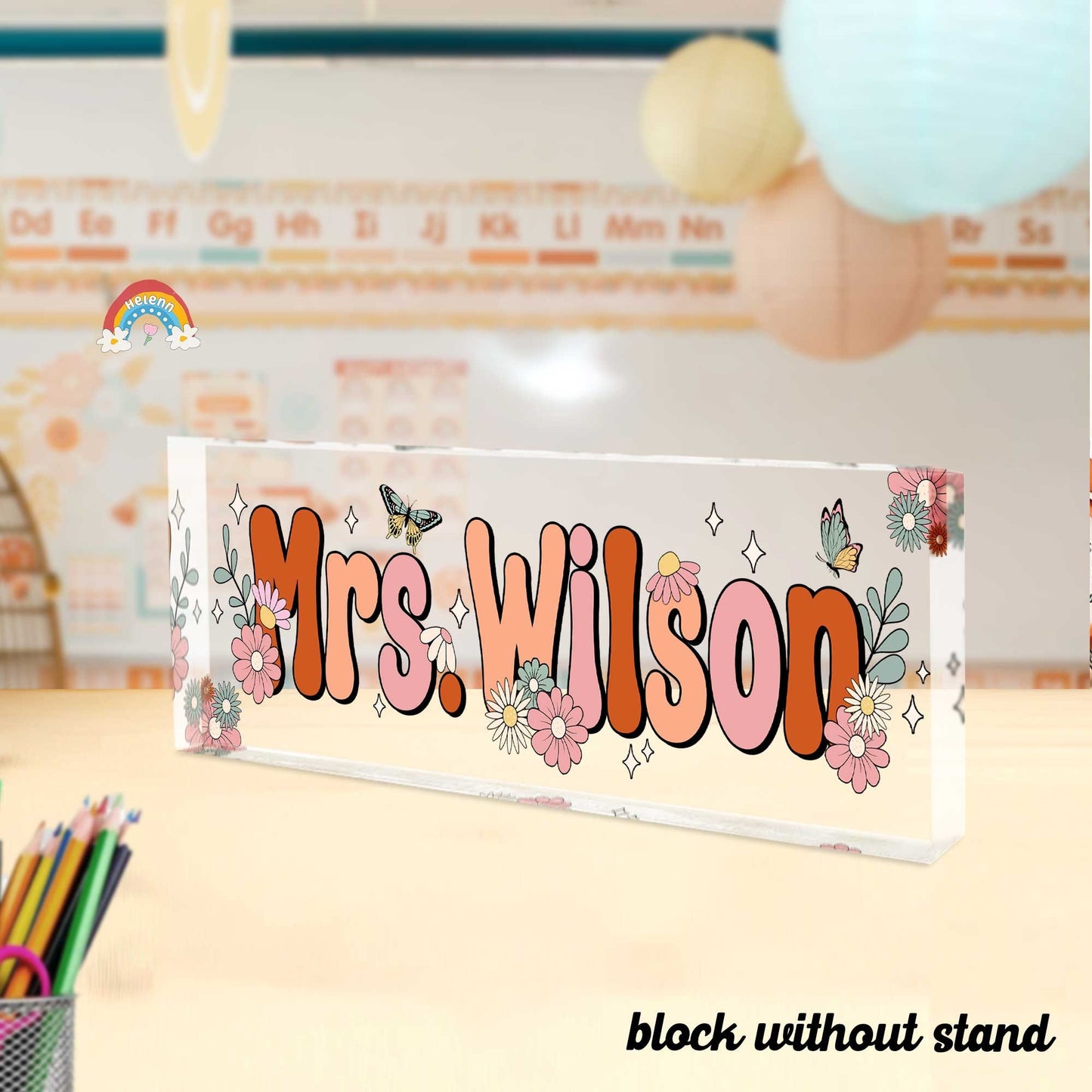 Teacher Desk Plaque Name Plate, Teacher Appreciation Gift, Personalized Teacher Acrylic Name Sign, Custom Teacher Gift, Back To School Gift