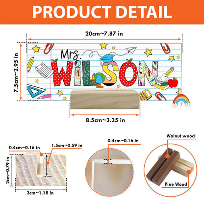 Personalized Teacher Name Plate, Teacher Appreciation Gifts, Custom Teacher Name Gift, Custom Teacher Acrylic Sign, Teacher Christmas Gift