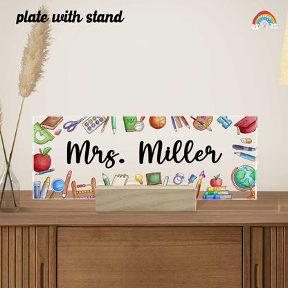 Personalized Teacher Name Plate, Teacher Appreciation Gifts, Custom Teacher Name Gift, Custom Teacher Acrylic Sign, Teacher Christmas Gift