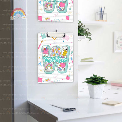 Personalized Teacher Clipboard, Teacher Acrylic Clipboard With Name, Teacher Christmas Gift, Back To School Gift, Teacher Appreciation Gift