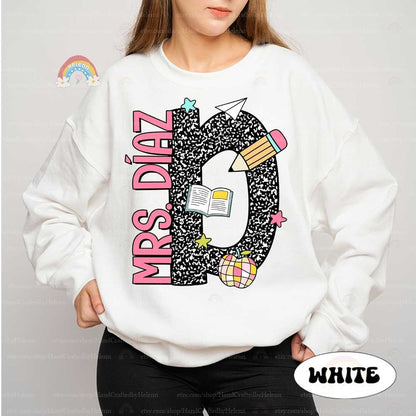 Personalized Teacher Shirt, Back To School Shirt, Custom Teacher Name Alphabet, First Day Of School, Teacher Team, Teacher Appreciation Gift