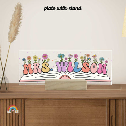 Personalized Teacher Name Plate, Custom Teacher Name Gift, Custom Teacher Acrylic Name Sign, Back To School Gift, Teacher Appreciation Gifts