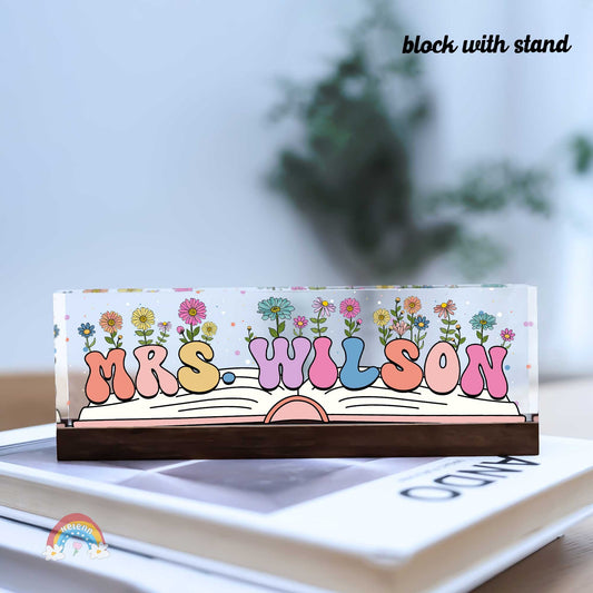Personalized Teacher Name Plate, Custom Teacher Name Gift, Custom Teacher Acrylic Name Sign, Back To School Gift, Teacher Appreciation Gifts