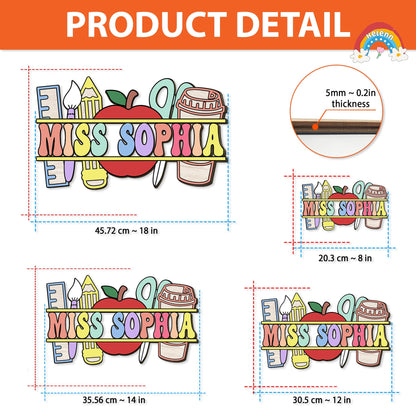 Custom Teacher Door Hanger, Teacher Name Sign For Classroom, Teacher Gift, Back To School, Teacher Appreciation Gift, Teacher Christmas Gift