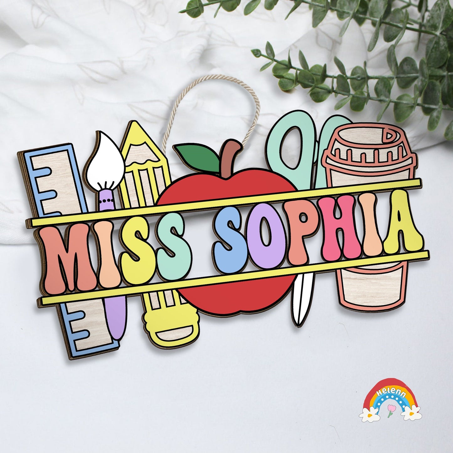 Custom Teacher Door Hanger, Teacher Name Sign For Classroom, Teacher Gift, Back To School, Teacher Appreciation Gift, Teacher Christmas Gift