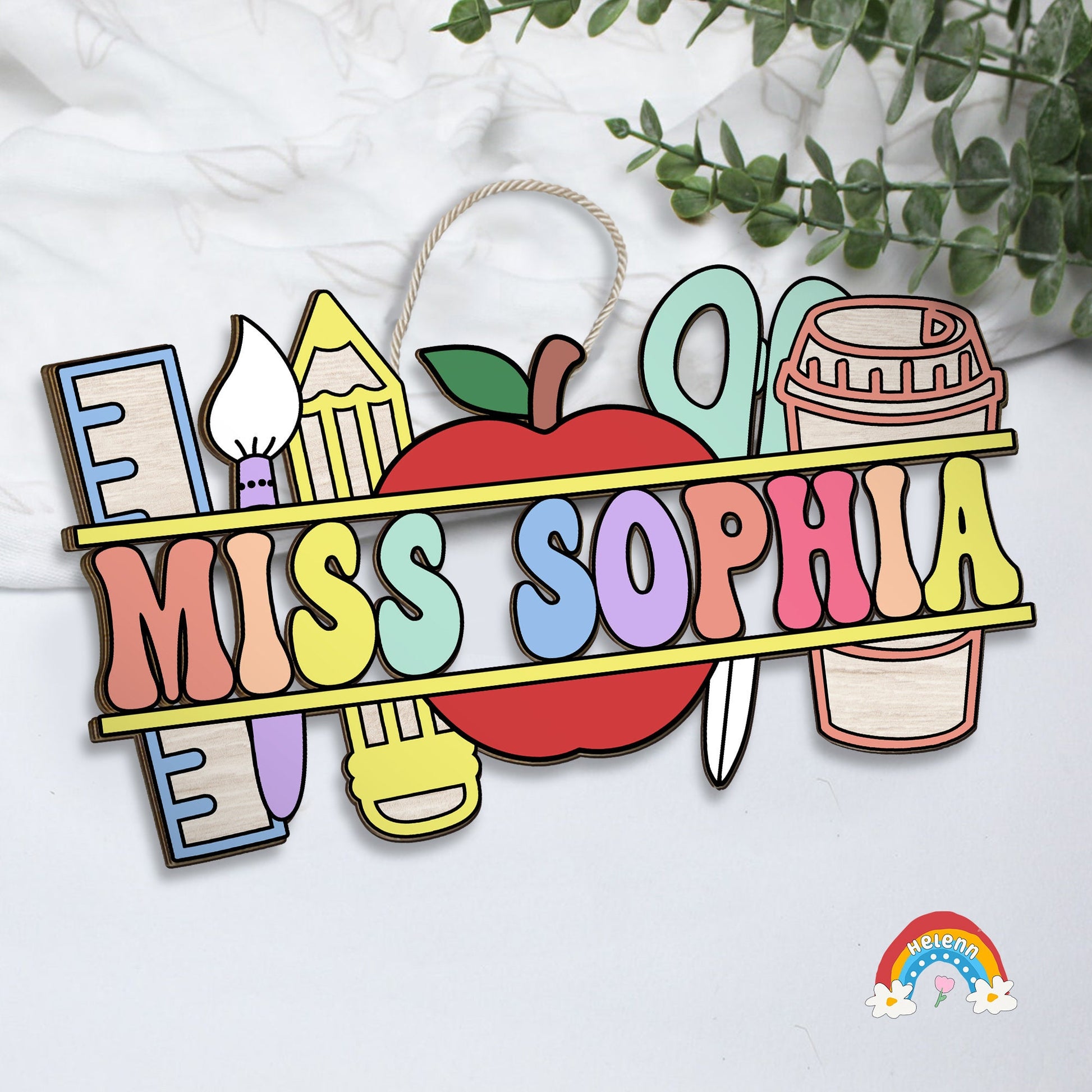 Custom Teacher Door Hanger, Teacher Name Sign For Classroom, Teacher Gift, Back To School, Teacher Appreciation Gift, Teacher Christmas Gift