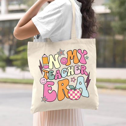 Teacher Tote Bag Gift, In My Teacher Era School Bag, Teacher Era Tote Bag, Back To School Bag, Teacher Appreciation Gift, Teacher School Bag