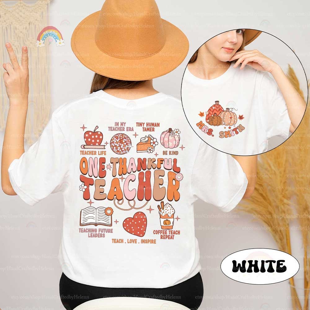 Teacher Shirt, One Thankful Teacher Shirt, Teacher Thanksgiving Shirt, Fall Teacher Shirt, Pumpkin Teacher, Kindergarten Teacher Shirt