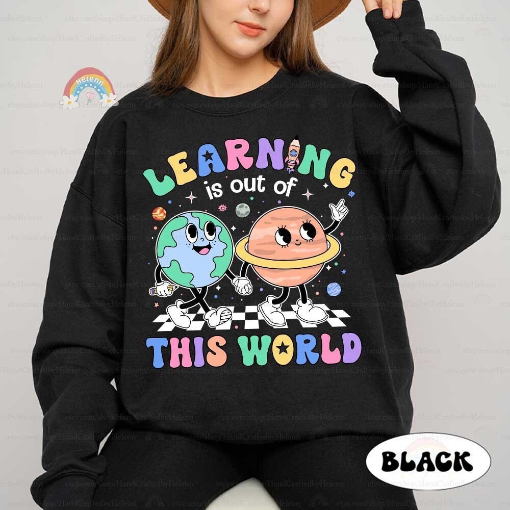 An eye-catching poster designed to inspire a love for learning, showcasing creative depictions of the solar system&#39;s wonders in a whimsical style.