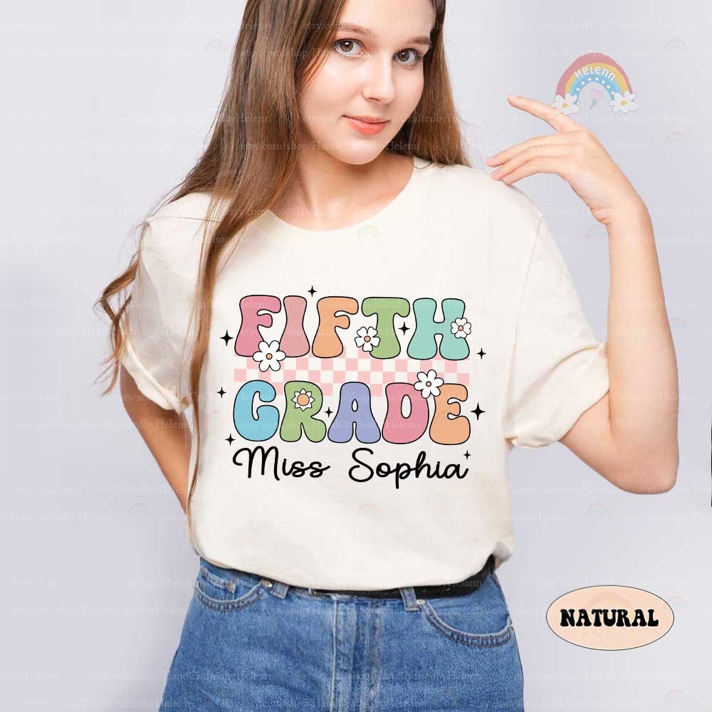 Teacher Shirt, Personalized Hello Grade Shirt, Custom Back To School Grade Shirt Kindergarten Shirt, Teacher Gift, Teacher Appreciation Gift