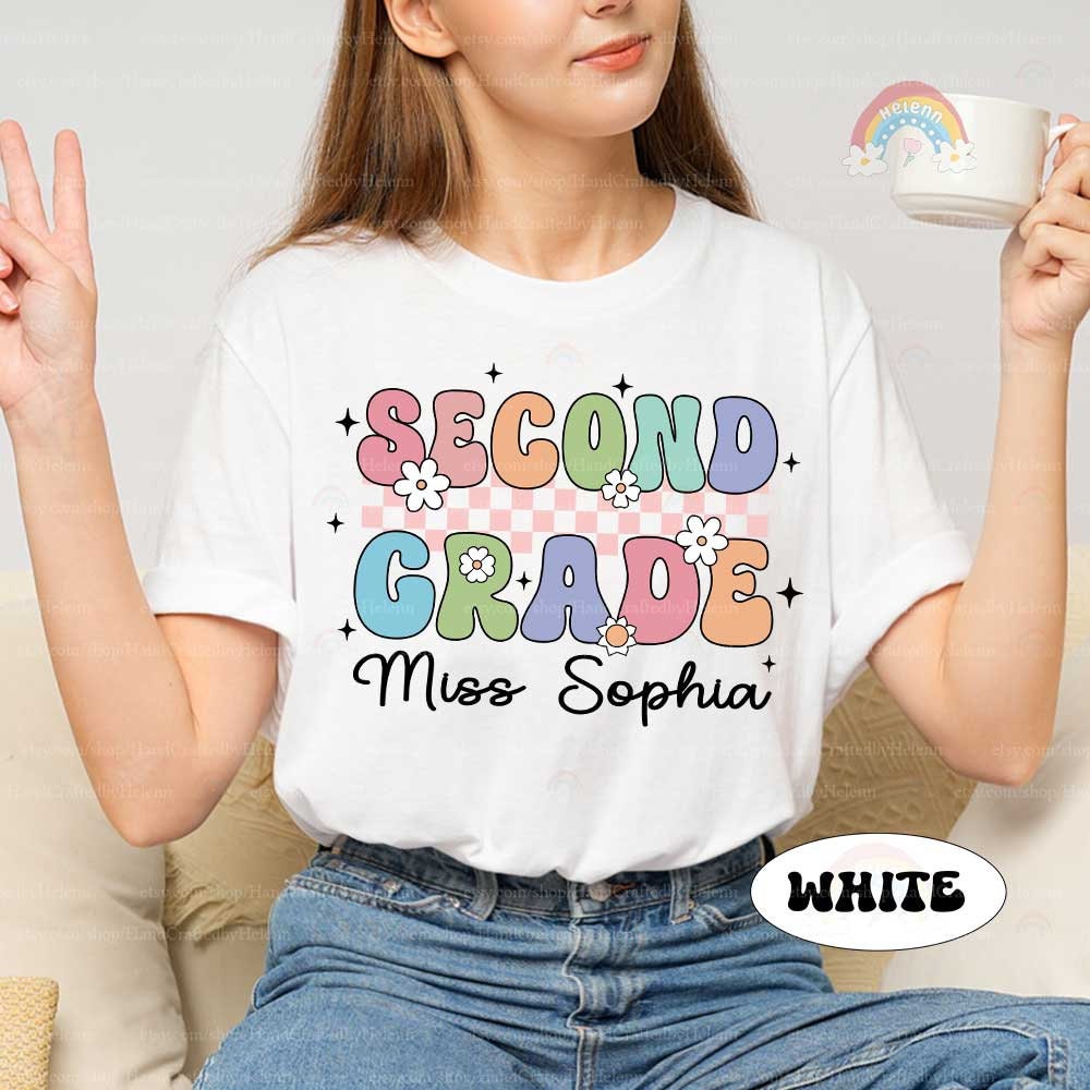 Teacher Shirt, Personalized Hello Grade Shirt, Custom Back To School Grade Shirt Kindergarten Shirt, Teacher Gift, Teacher Appreciation Gift