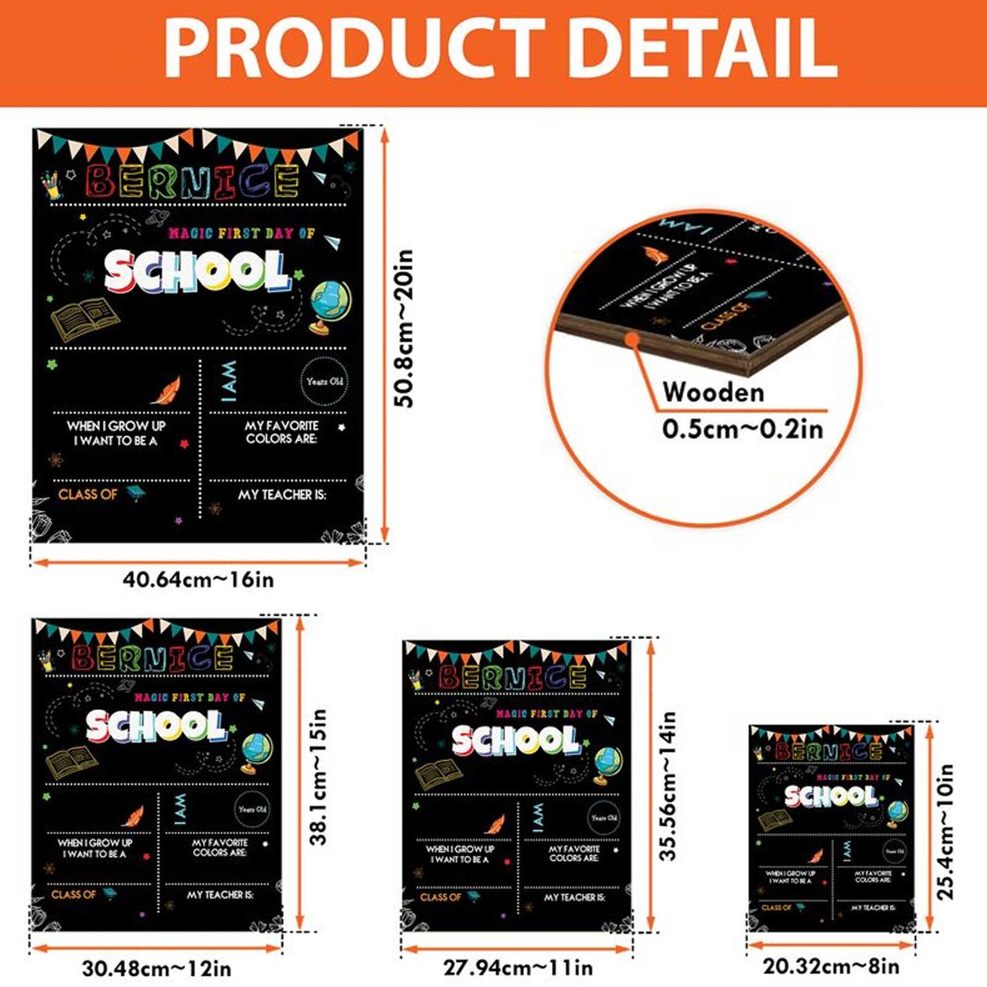 First Day Of School Sign, Personalized Reusable First Day School Sign, Starting School Nursery Preschool Kindergarten, Back To School Sign