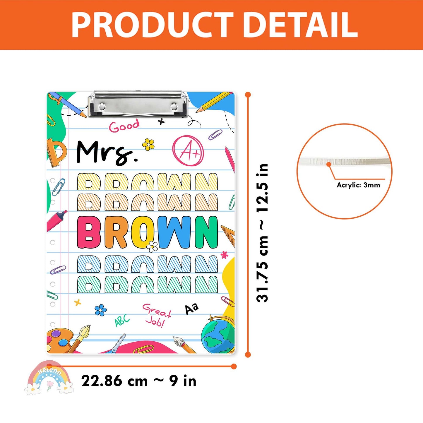 Custom Teacher Clipboard, Teacher Appreciation Gift, Custom Name Clipboard For Teacher, Personalized Teacher Name Gift, Back To School Gift