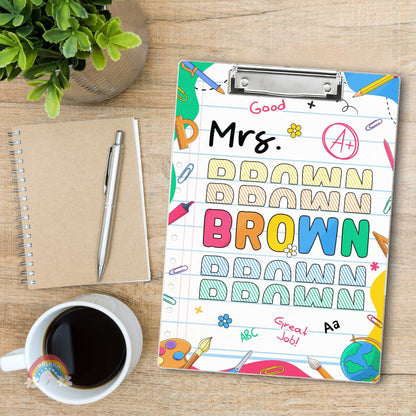 Custom Teacher Clipboard, Teacher Appreciation Gift, Custom Name Clipboard For Teacher, Personalized Teacher Name Gift, Back To School Gift