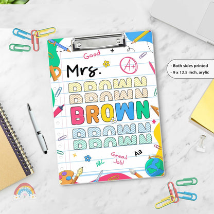 Custom Teacher Clipboard, Teacher Appreciation Gift, Custom Name Clipboard For Teacher, Personalized Teacher Name Gift, Back To School Gift