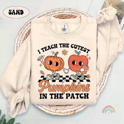 Teacher Shirt, I Teach The Cutest Pumpkins In The Patch, Teacher Halloween Shirt, Fall Teacher Shirt, Retro Pumpkin Teacher, Teacher Gift