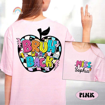 A bold and colorful artwork that captures the excitement of starting a new school year with bright letters and playful educational icons.