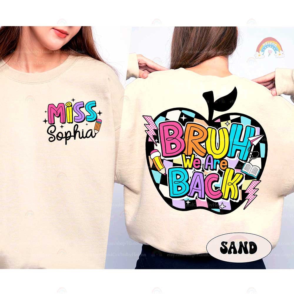 A dynamic and cheerful composition that uses a mix of bright colors and familiar school elements to create an inviting message about returning to school.