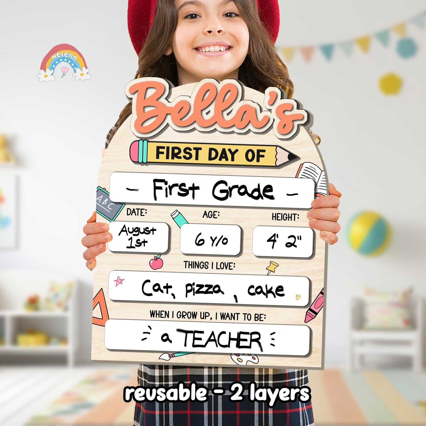 Custom First Day Of School Sign, Interchangeable Board, Back To School Sign, First And Last Day School Sign, Back To School Photo Prop