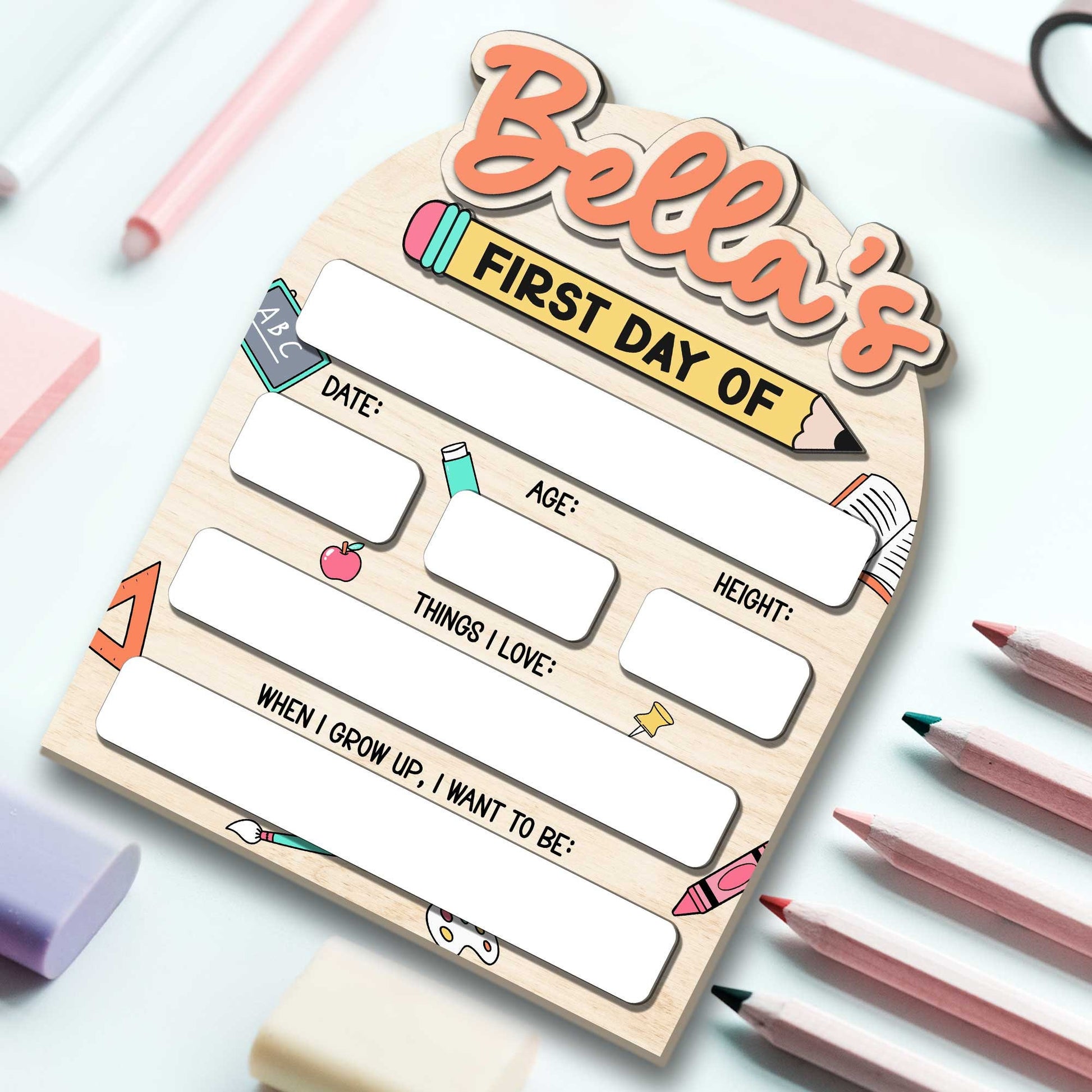 Custom First Day Of School Sign, Interchangeable Board, Back To School Sign, First And Last Day School Sign, Back To School Photo Prop