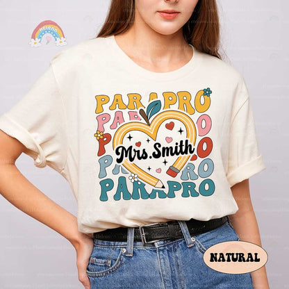Personalized Paraprofessional Shirt With Pencil, Paraprofessional Gift, Teacher Aide, Para Team, Back To School, Teacher Appreciation Gift