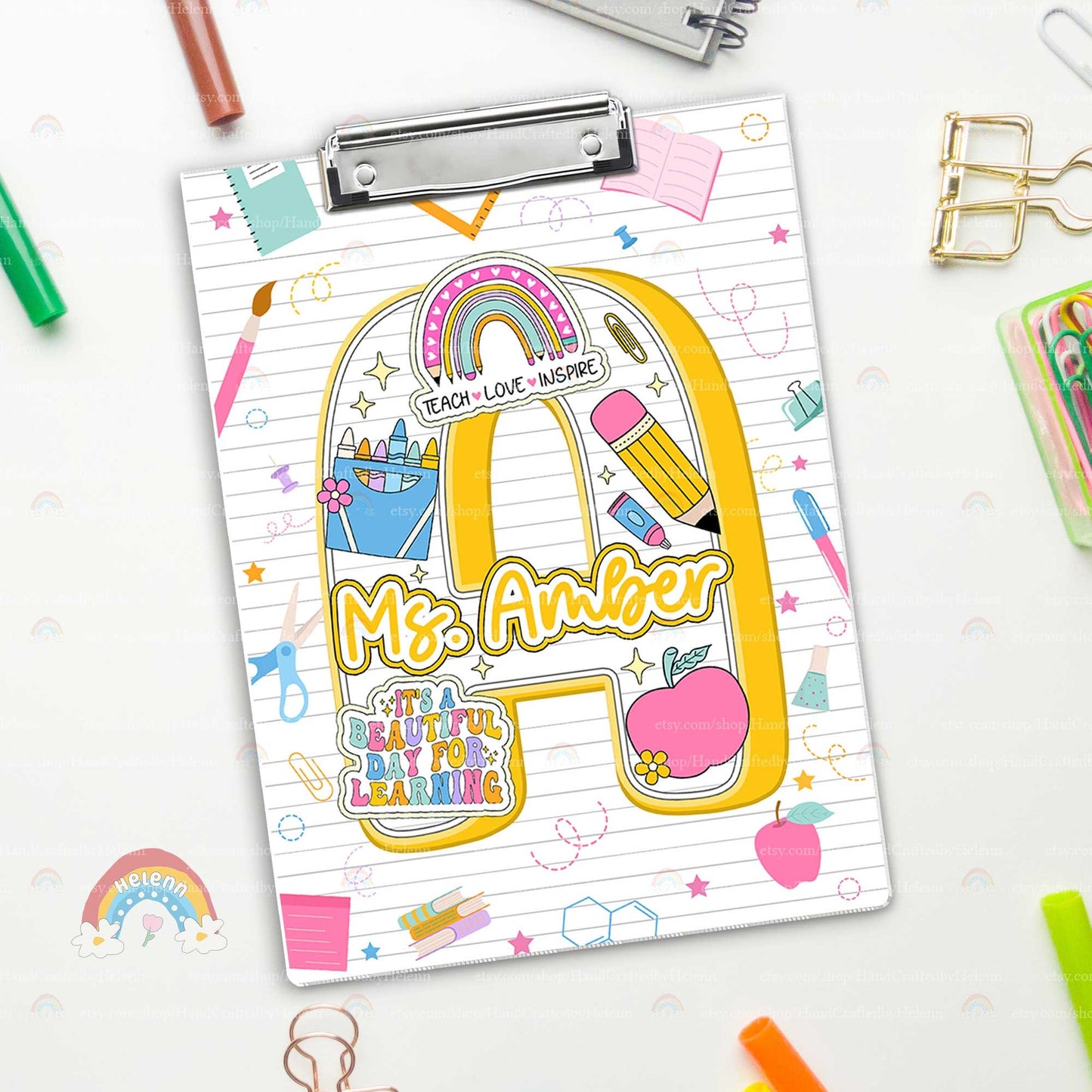 Personalized Teacher Clipboard, Teacher Acrylic Clipboard With Name, Teacher Christmas Gift, Back To School Gift, Teacher Appreciation Gift