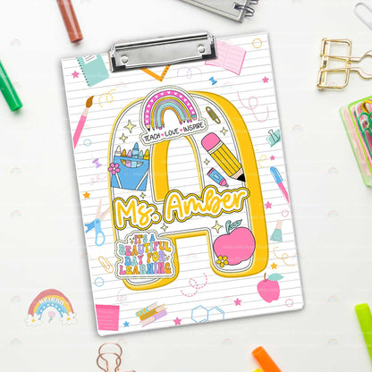 Personalized Teacher Clipboard, Teacher Acrylic Clipboard With Name, Teacher Christmas Gift, Back To School Gift, Teacher Appreciation Gift