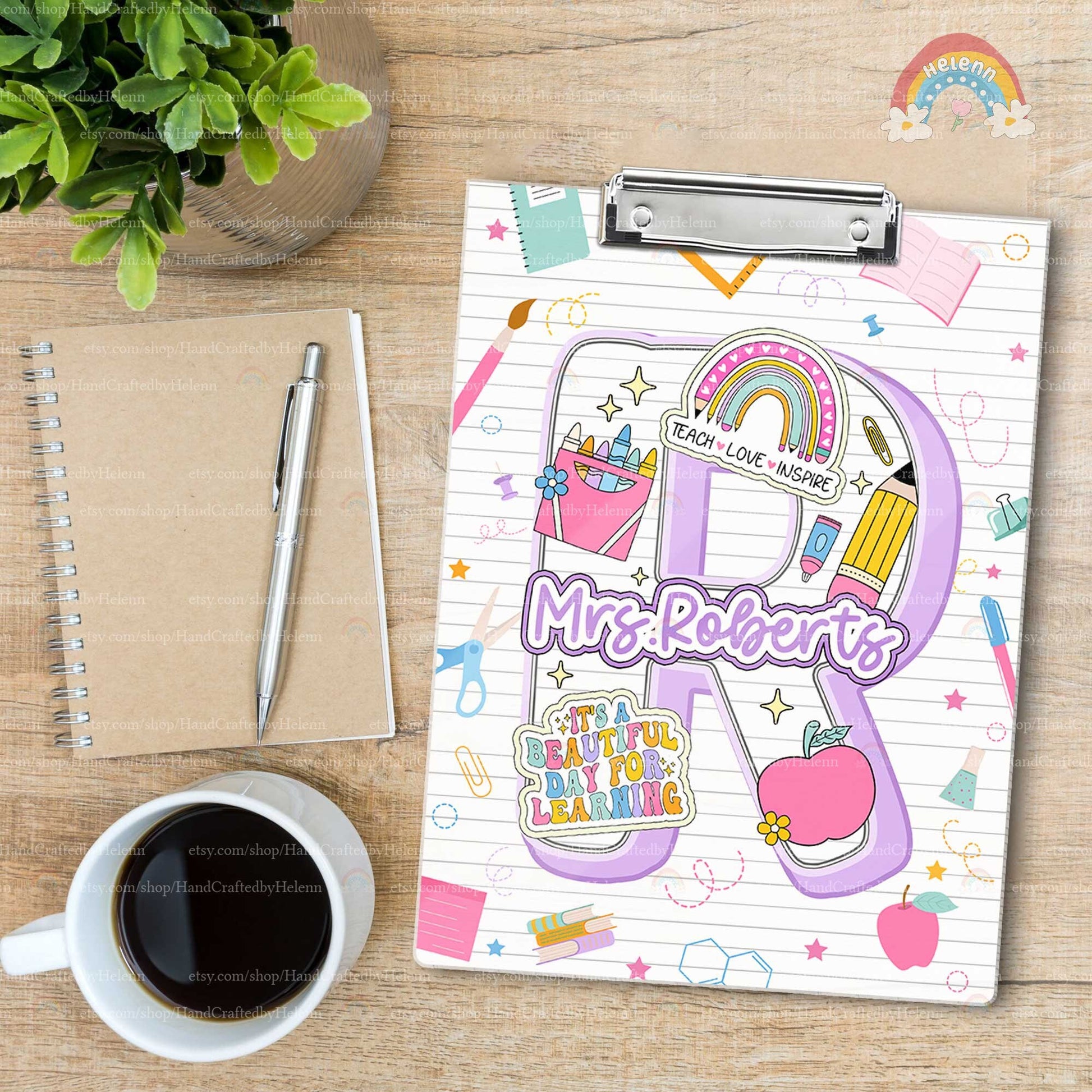 Personalized Teacher Clipboard, Teacher Acrylic Clipboard With Name, Teacher Christmas Gift, Back To School Gift, Teacher Appreciation Gift