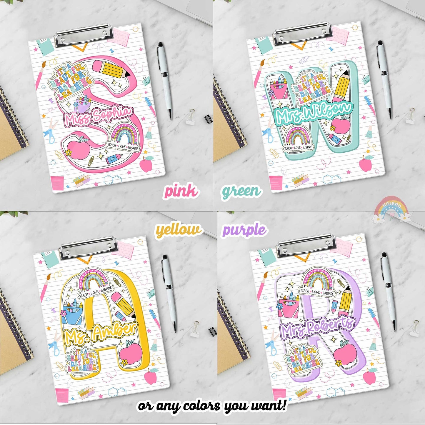 Personalized Teacher Clipboard, Teacher Acrylic Clipboard With Name, Teacher Christmas Gift, Back To School Gift, Teacher Appreciation Gift