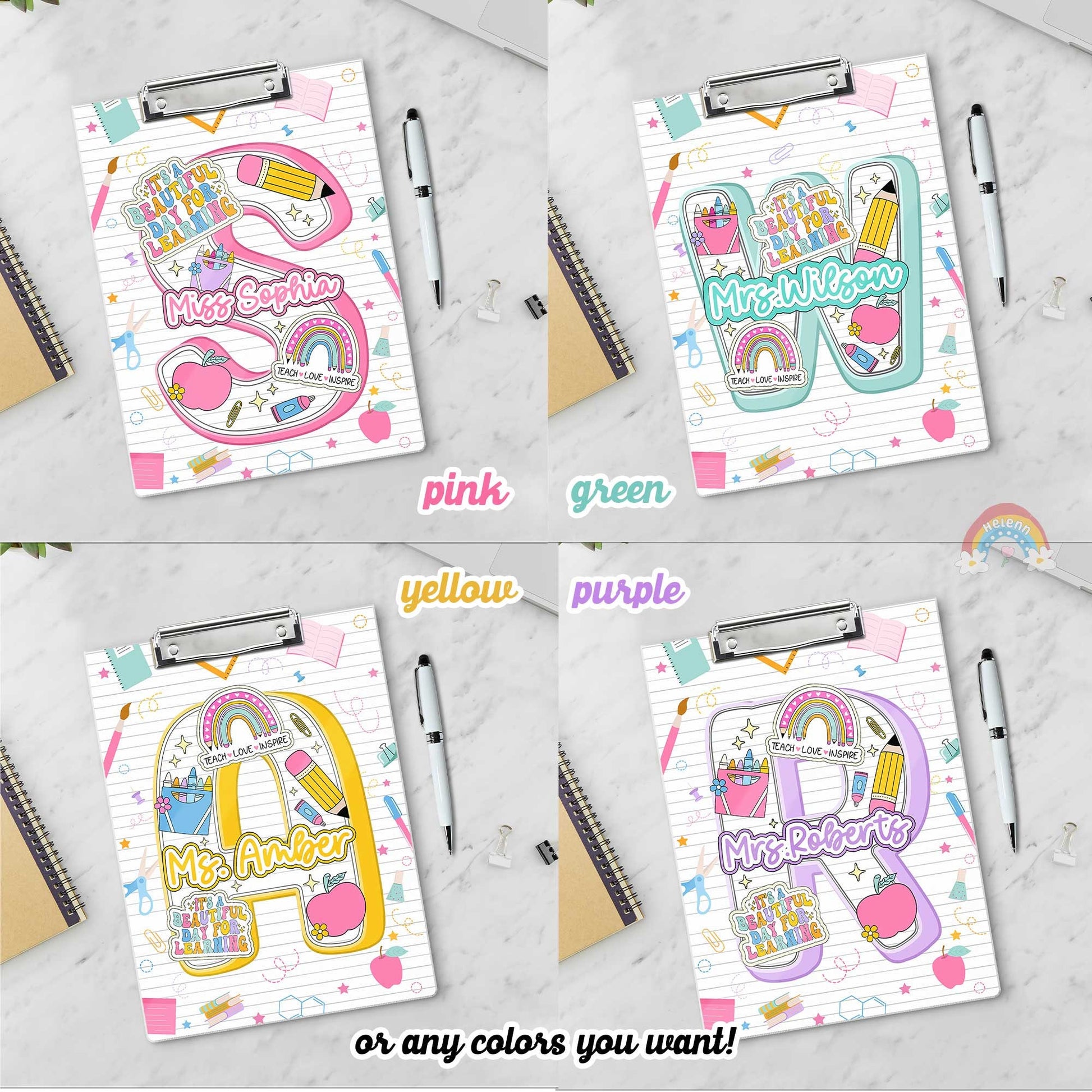 Personalized Teacher Clipboard, Teacher Acrylic Clipboard With Name, Teacher Christmas Gift, Back To School Gift, Teacher Appreciation Gift