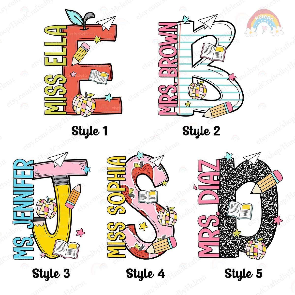 Personalized Teacher Shirt, Back To School Shirt, Custom Teacher Name Alphabet, First Day Of School, Teacher Team, Teacher Appreciation Gift