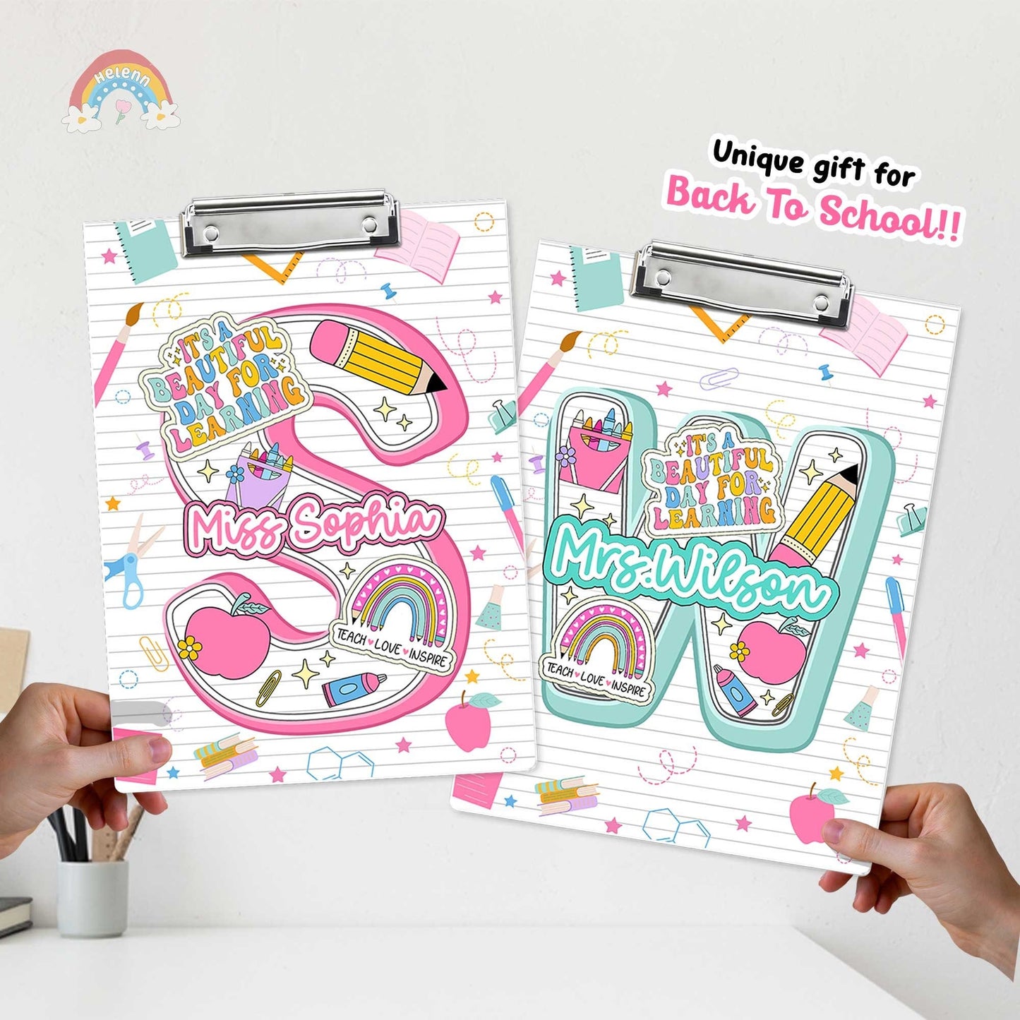 Personalized Teacher Clipboard, Teacher Acrylic Clipboard With Name, Teacher Christmas Gift, Back To School Gift, Teacher Appreciation Gift