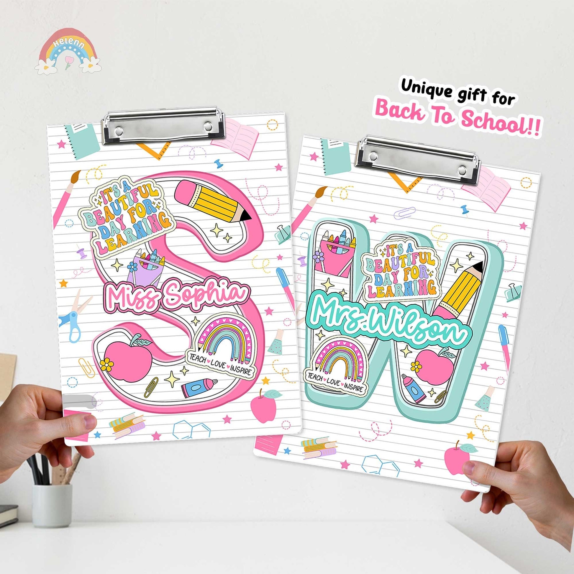 Personalized Teacher Clipboard, Teacher Acrylic Clipboard With Name, Teacher Christmas Gift, Back To School Gift, Teacher Appreciation Gift