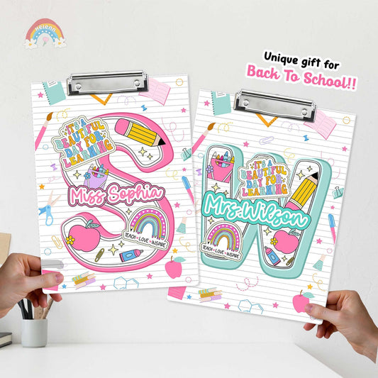 Personalized Teacher Clipboard, Teacher Acrylic Clipboard With Name, Teacher Christmas Gift, Back To School Gift, Teacher Appreciation Gift