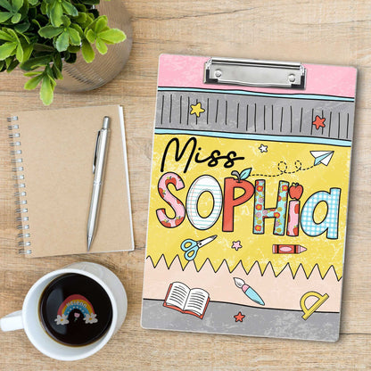 Custom Teacher Clipboard, Personalized Teacher Acrylic Clipboard, Back To School Gift, Teacher Appreciation Gift, Custom Clipboard With Name