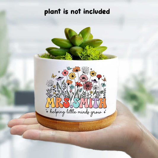 Personalized Teacher Plant Pot, Helping Little Minds Grow, Teacher Gift, Plant Pot Gift Teacher, Back To School, Teacher Appreciation Gift
