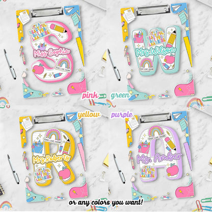 Custom Teacher Clipboard Acrylic Clipboard For Teacher With Name, Personalized Teacher Gift, Back To School Gift, Teacher Appreciation Gift