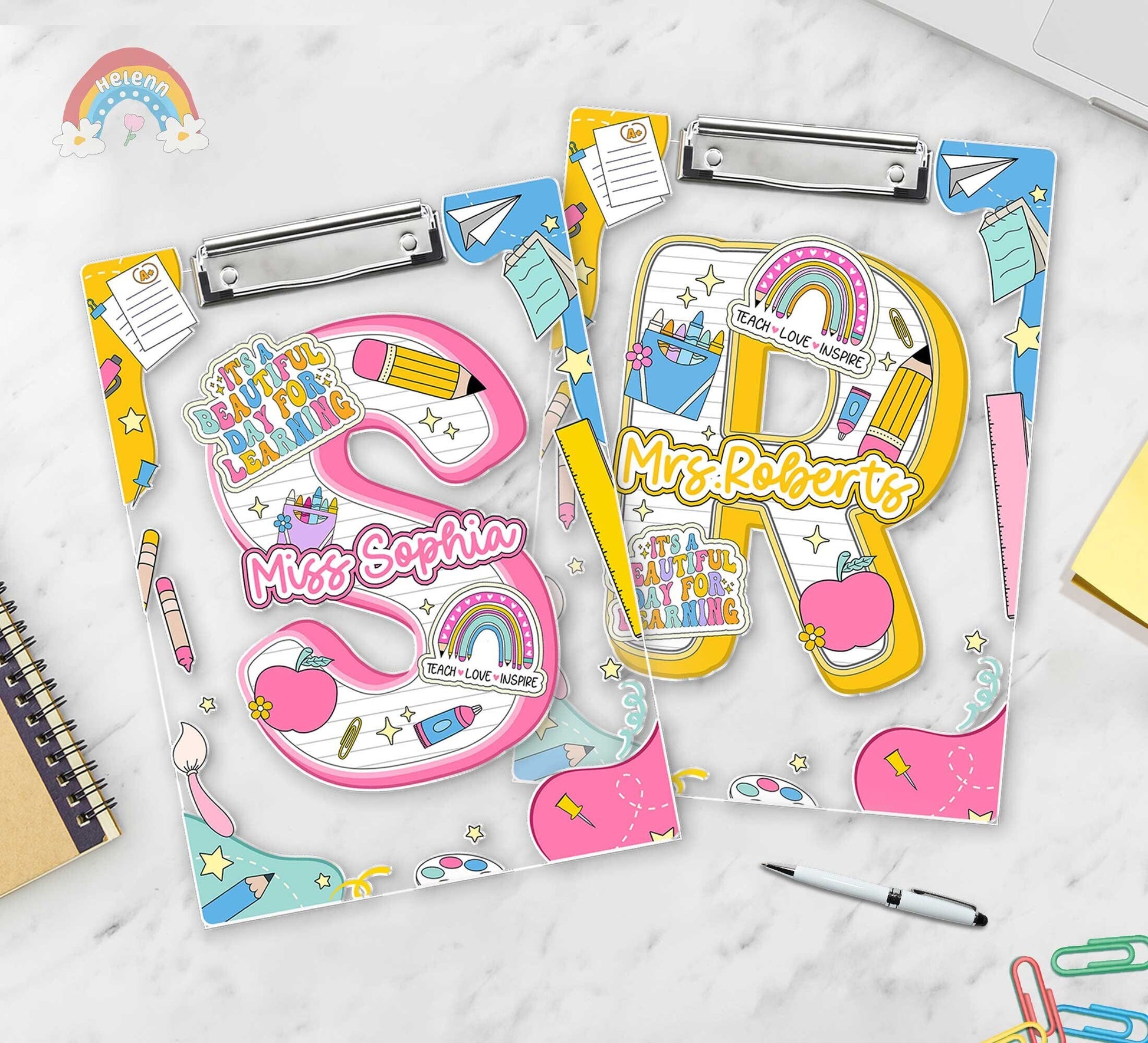 Custom Teacher Clipboard Acrylic Clipboard For Teacher With Name, Personalized Teacher Gift, Back To School Gift, Teacher Appreciation Gift