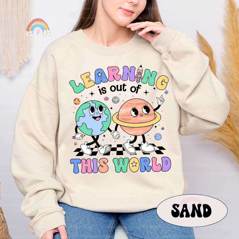 An eye-catching poster designed to inspire a love for learning, showcasing creative depictions of the solar system&#39;s wonders in a whimsical style.